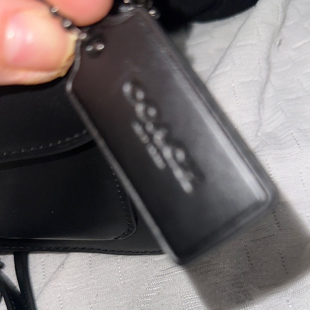 NWT Coach Black Safiano leather Crossbody Bag with adj Chain Strap fine bag - Picture 15 of 16